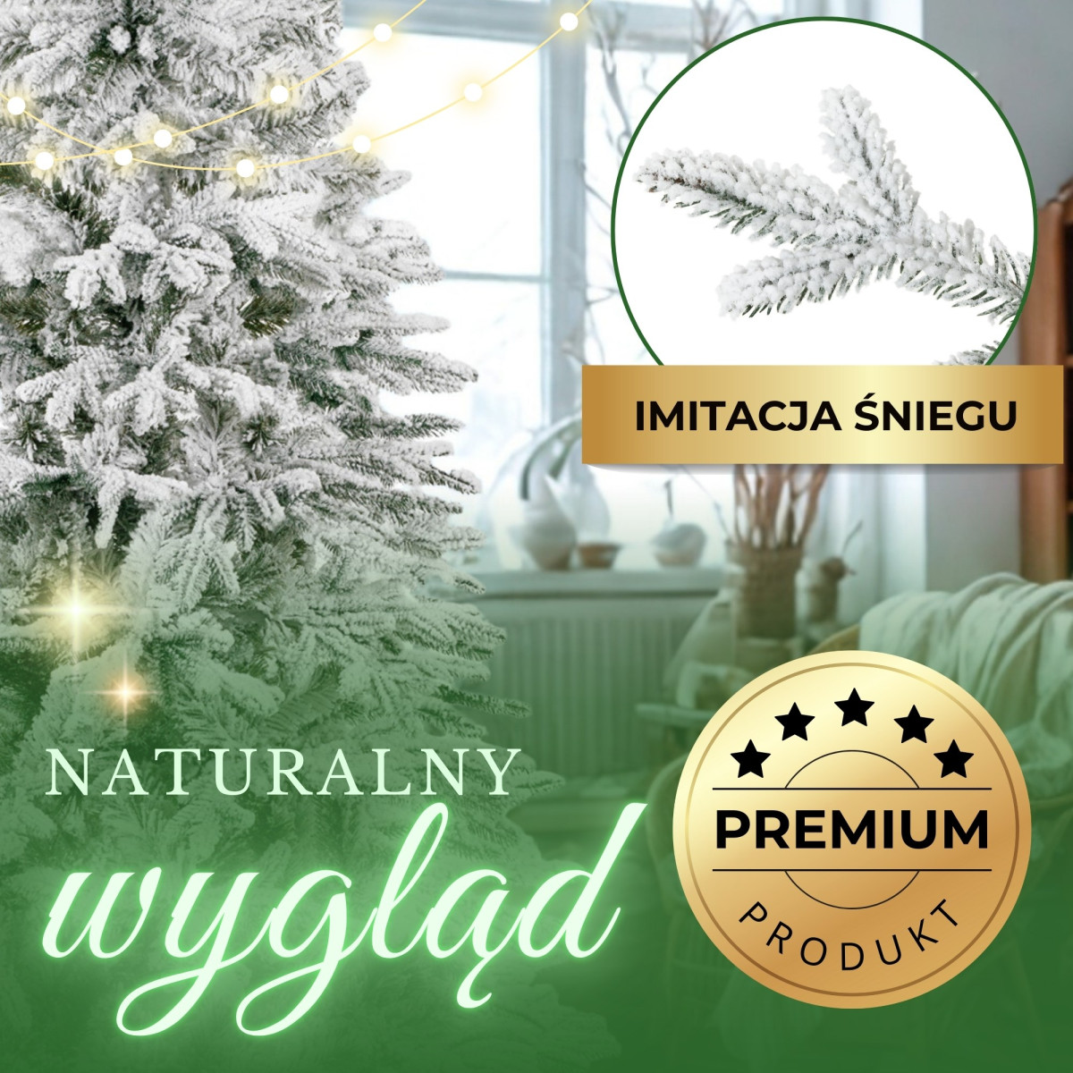 Dirbtinė eglutė Springos CT0225, KALNŲ EGLE LUX 220 CM