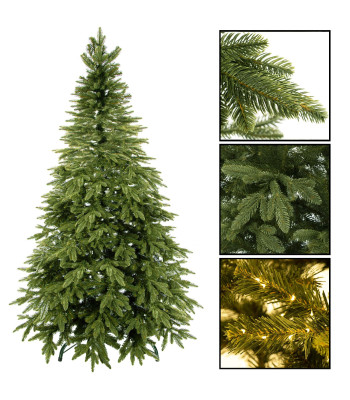 Dirbtinė Kalėdų eglutė 220 cm premium, Kaukazo eglė PE Kalėdų eglutė