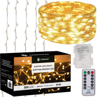 Kalėdinės LED lemputės užuolaida Springos CL0183, 300 LED, 3x3 m, šiltai balta