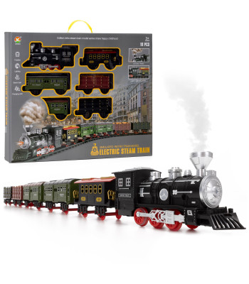 Žaislinis geležinkelio rinkinys su lokomotyvu ir efektais Springos KG0053