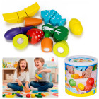 Medinių žaislų rinkinys - vaisių ir daržovių pjaustymo žaidimas Springos KG0058