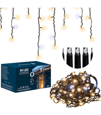 LED šviesų užuolaidos su 50 LED Springos CL1239