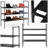 Batų lentyna, 3 lygių batų lentyna, metalinė spintelė su lentynomis, 70x72x28 cm, juoda