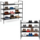 Batų lentyna, 4 lygių batų lentyna, metalinė spintelė su lentynomis, 75x72x28 cm, juoda