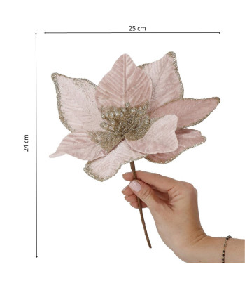 Dirbtinė puansetija namų dekoravimui rožinės spalvos