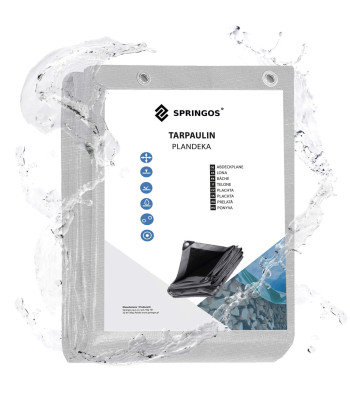 Sodo brezentas sustiprintas apsaugai, pilkas, 3x5 m 260 g/m2