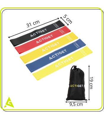 Atsparumo gumų rinkinys mankštai 5 vnt. ACT0104