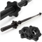 Tiesus štangos grifas 120 cm su srieginėmis veržlėmis, ACTIGET ACT0010, iki 140 kg, juodas