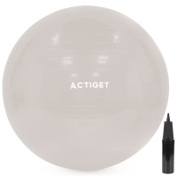 Fitneso kamuolys Pilates ir jogos pratimams su pompa, smėlio spalvos