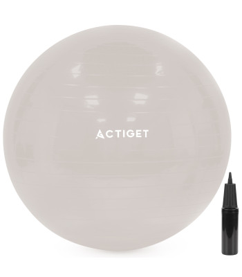 Fitneso kamuolys Pilates ir jogos pratimams su pompa, smėlio spalvos