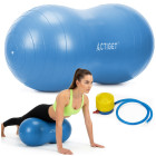 Pripučiama žemės riešuto formos kamuolys reabilitacijai 85 cm, su pompa mankštai, mėlynas