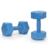 2 x 2,5 kg šešiakampės hantelės fitneso treniruotėms, 2 vnt. komplektas, mėlynos
