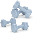 2x1kg šešiakampės hantelės fitneso pratimams, 2 vnt. komplektas, šviesiai mėlynos