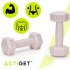 Actiget® Šešiakampės Hantelės, 2 x 0,5 kg, Rinkinys, Šviesiai Rožinės
