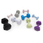 2x2 kg šešiabriaunės hantelės fitneso pratimams, 2 vnt. komplektas, violetinės