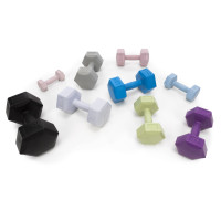 2x2 kg šešiabriaunės hantelės fitneso pratimams, 2 vnt. komplektas, violetinės