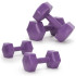2x2 kg šešiabriaunės hantelės fitneso pratimams, 2 vnt. komplektas, violetinės
