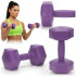 2x2 kg šešiabriaunės hantelės fitneso pratimams, 2 vnt. komplektas, violetinės