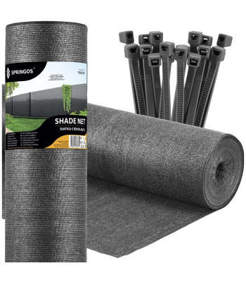 šešėliavimo tinklas šviesiai antracito spalvos 65 g/m² 1,5 x 25 m sn0072