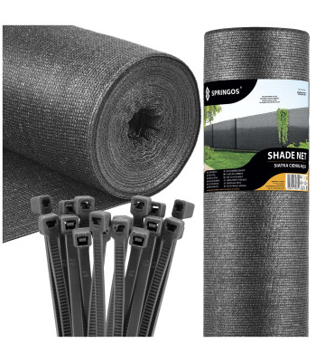 šešėliavimo tinklas šviesiai antracito spalvos 65 g/m² 1,5 x 50 m springos sn0071