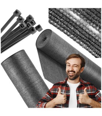 pavėsinimo tinklas šviesiai antracito spalvos 140 g/m² 1,5 x 10 m sn0070
