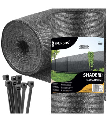 šešėliavimo tinklas šviesiai antracito spalvos 185 g/m² 1,5 x 10 m springos sn0069