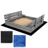 premium medinė smėlio dėžė springos sbp120set01x 120 x 120 cm komplektas