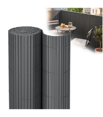 PVC privatumo uždanga balkonui, terasai ir tvorai 300 x 100 cm, tamsiai pilka