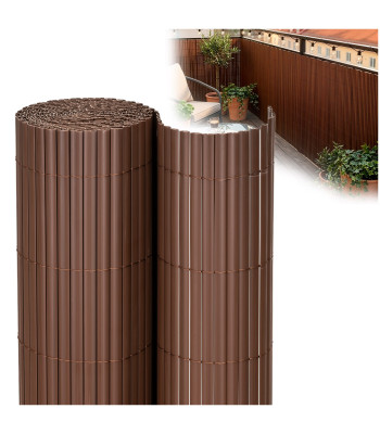 PVC maskuojantis kilimėlis balkonui, terasai ir tvorai, 400 x 100 cm, rudas