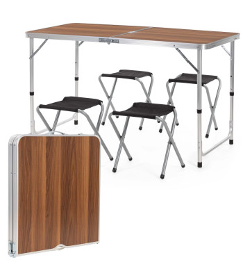 Turizmo komplektas Springos® CS0178: sulankstomas stalas ir 4 kėdės