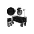 Springos® sulankstomas turistinis vežimėlis ga0084, juodas, 80 kg