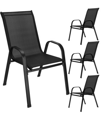 Sodo kėdžių komplektas Springos GF0117, 4 vnt., juodas