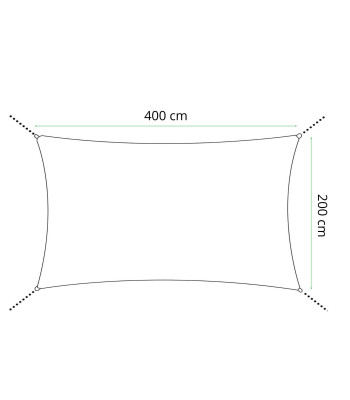 Tamsiai pilka saulės burė Springos® SN0059, 4 x 2 m