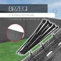 Šviesiai antracito spalvos šešėliavimo tinklas 185 GSM 1,5 x 50 m, 200 tvirtinimo dirželių SN0062