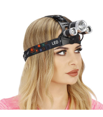 Įkraunamas LED galvos žibintas Springos CS0059 su CREE T6 diodais, juodas