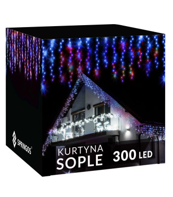 Kalėdinė girlianda „Springos CL0303“ su 300 įvairiaspalvių mikro LED lempučių
