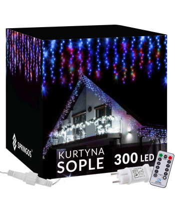 Kalėdinė LED varveklių girlianda Springos CL0307, 300 LED, 12 m