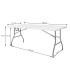 Sulankstomas stalas Springos GF0051 180 cm, baltas