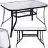 Sodo stalas, juodas, Springos GF1039, 120 x 70 cm
