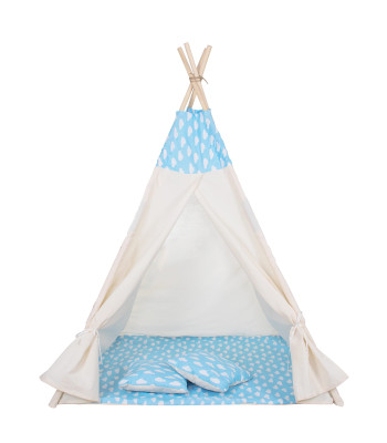 Tipi palapinė, mėlyna su debesėliais Springos TIP05