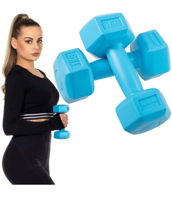 Šešiakampiai hanteliai Springos FA1030, 2 x 1 kg
