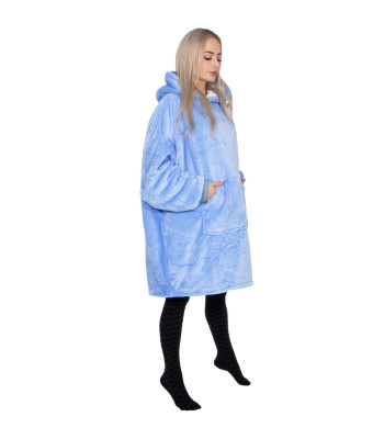 Didelė antklodė su gobtuvu, šviesiai mėlyna – Springos HA7320, oversize