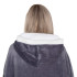 Pledas su gobtuvu, pilkas, oversize, Springos HA7328