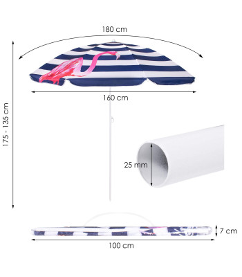 Paplūdimio skėtis Springos – BU0019, 180 cm