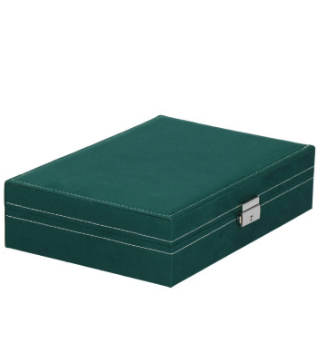 Papuošalų dėžutė – žalias aksominis organizatorius su 17 skyrelių, Springos HA1043, 28x19,5x7 cm