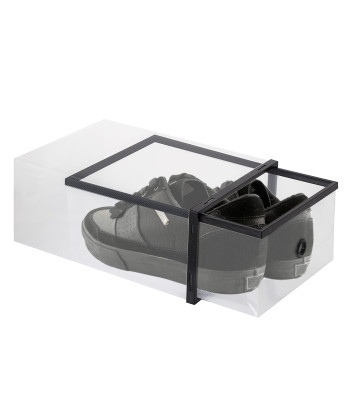 Batų dėžė, skaidri su juodu rėmu – Springos HA3005, 33 x 23 x 13,5 cm
