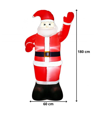Pripučiama Kalėdų senelio figūra su LED apšvietimu, Springos CL4057, 180 cm, IP44