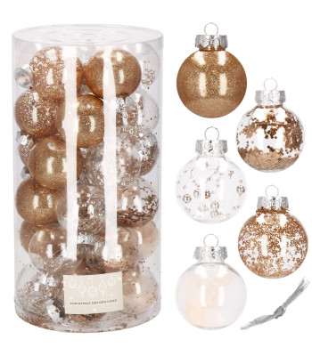 Kalėdiniai burbulai Springos, 30 vnt., 6cm, CA0884