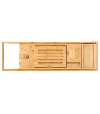 Bambukinė vonios lentyna Springos HA1025 75–110 x 23 x 4,6 cm