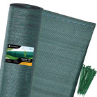 Šešėliavimo tinklas, žalias, 100 kabelių sąvaržų, Springos SN0020 65 g/m2 1,5x25m